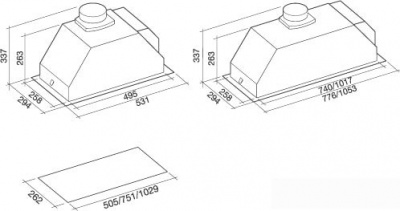 Кухонная вытяжка Falmec Gruppo Incasso 50 800/1280 м3/ч.