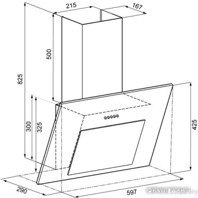 Кухонная вытяжка Krona Freya 600 Black PB