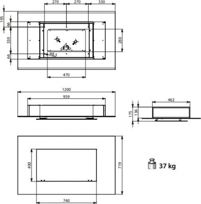 Кухонная вытяжка Falmec Aura Design+ Island 120 600 м3/ч (белый)