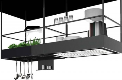 Кухонная вытяжка Falmec Spazio Circle-Tech Island 180 600 м3/ч (черный)
