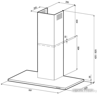 Кухонная вытяжка Krona Rina 600 inox PB