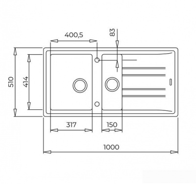 Кухонная мойка TEKA Stone 60 B-TG 1/2B 1D (карбон)