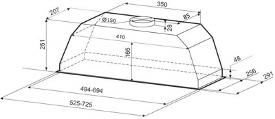 Кухонная вытяжка Krona Ameli 600 white PB