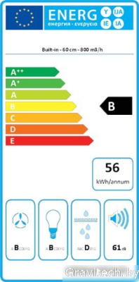 Кухонная вытяжка Falmec Virgola No-Drop Design 60 800 м3/ч (нержавеющая сталь)