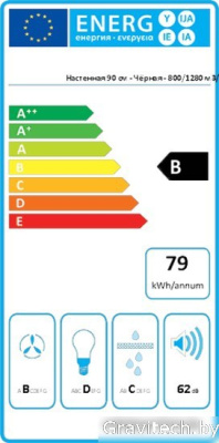Кухонная вытяжка Falmec Luce Design 90 800 м3/ч (черный)