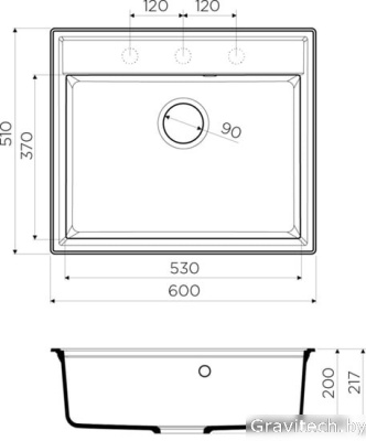 Кухонная мойка Omoikiri Daisen 60 PA