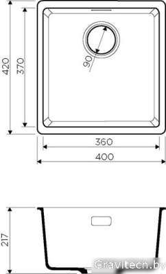 Кухонная мойка Omoikiri Kata 40-U BL