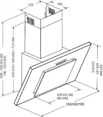 Кухонная вытяжка Akpo Nero line eco 90 WK-4 (белый)