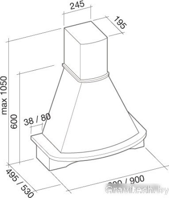 Кухонная вытяжка Falmec Mimosa Classic 90 600 м3/ч