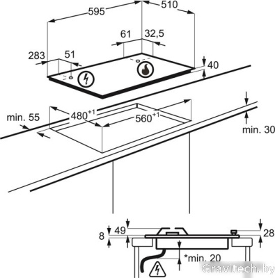 Варочная панель Electrolux GPE362RBB