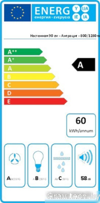 Кухонная вытяжка Falmec Quasar Design 90 800 м3/ч (серый)