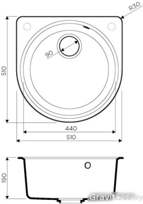 Кухонная мойка Omoikiri Akegata 51-GR