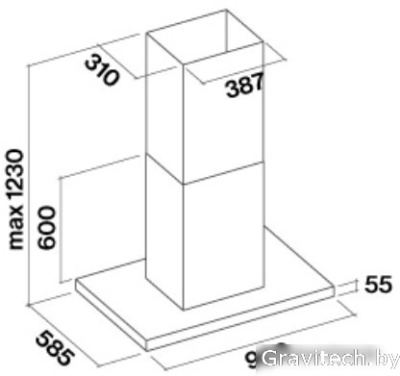 Кухонная вытяжка Falmec Lumina NRS Island 90 800 м3/ч (белый)