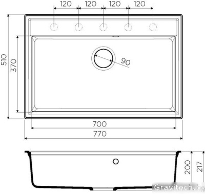 Кухонная мойка Omoikiri Daisen 77 DC