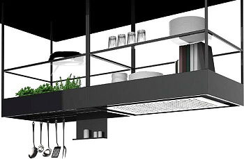 Кухонная вытяжка Falmec Spazio Circle-Tech Island 180 600 м3/ч (черный)