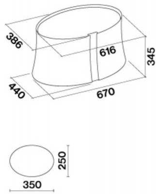 Кухонная вытяжка Falmec Zephiro E-ion Island 67 450 м3/ч (черный)
