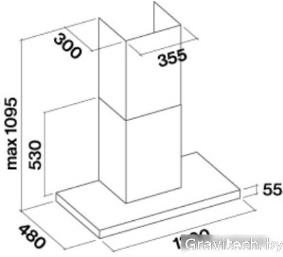 Кухонная вытяжка Falmec Lumina NRS 120 800 м3/ч (нержавеющая сталь)