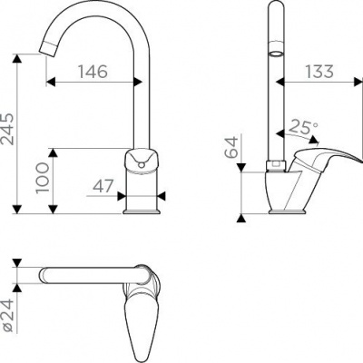 Смеситель Omoikiri Umi-DC (темный шоколад)