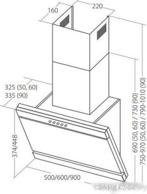Кухонная вытяжка Akpo Kastos eco 90 WK-4 (белый)