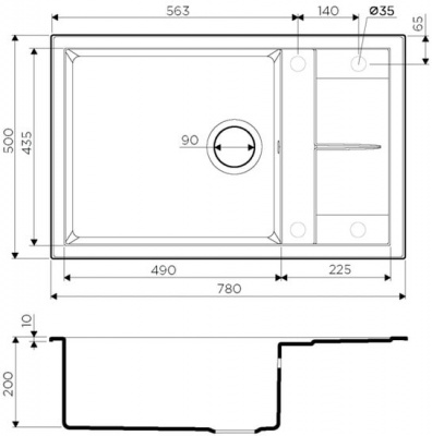 Кухонная мойка Omoikiri Sumi 78-LB-BL (черный)