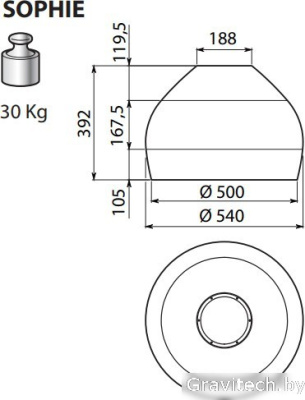 Кухонная вытяжка Falmec Sophie Circle-Tech Island 54 600 м3/ч (антрацит)