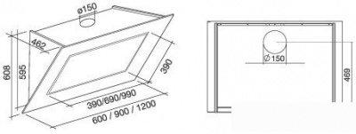 Кухонная вытяжка Falmec Quasar Design 120 800 м3/ч (белый)