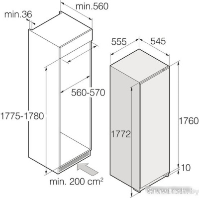 Однокамерный холодильник ASKO R31842I