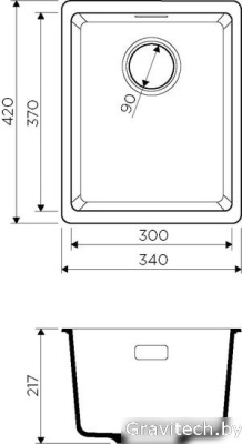 Кухонная мойка Omoikiri Kata 34-U DC