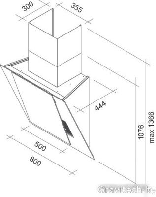 Кухонная вытяжка Falmec Aria NRS 80 800 м3/ч (черный)