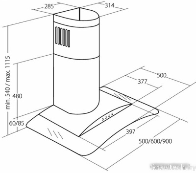 Кухонная вытяжка Akpo Largo Eco 60 WK-4 (нержавеющая сталь)